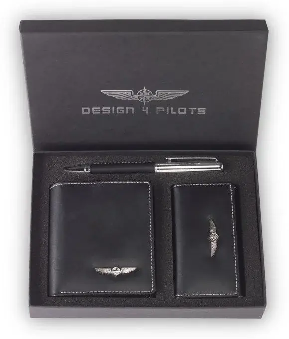 Ausverkauf Pilot Wallet Set aus umweltfreundlich erzeugtem Leder