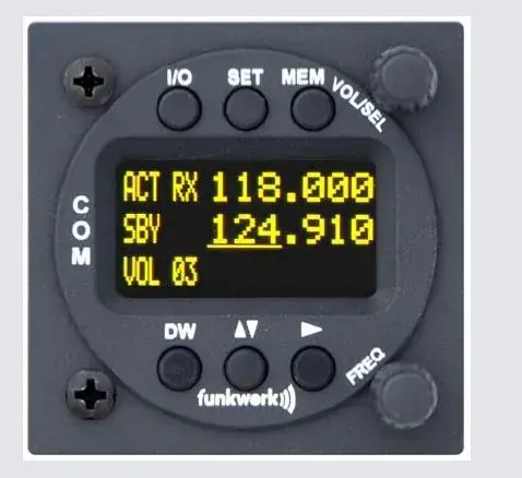 f.u.n.k.e. AVIONICS Doppelsitzer-Bedienteil ATR833-OLED, 57mm Rundgehäuse Bestseller