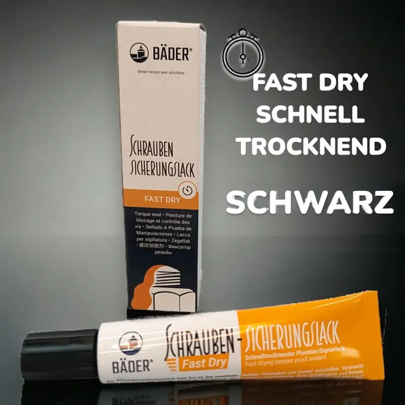Beliebt Schraubensicherungslack SCHWARZ FAST DRY, 20ml Tube Wasser- und Benzinfest
