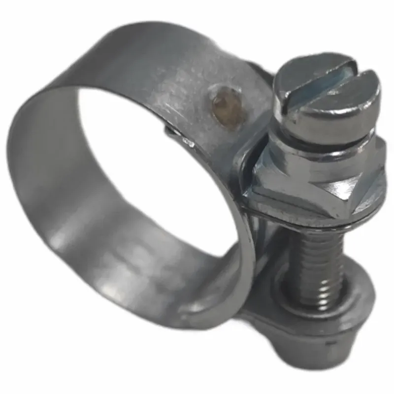 Abverkauf 1 x rundziehende Schlauchschelle, Stahl verzinkt 15,0mm, Bandbreite 9mm.