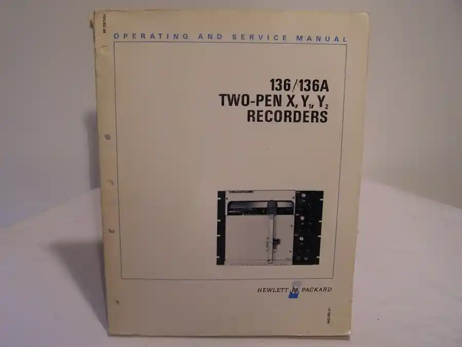 Hewlett Packard 136/136A TWO-PEN X,Y1,Y2 RECORDERS SERVECE MANUAL Neue Kollektion