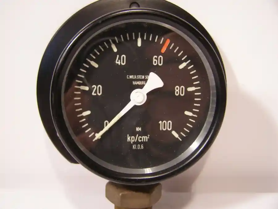 Preisreduziert Wilh. Stein Sohn Manometer / Druckanzeige 0....100 kp/cm² NOS