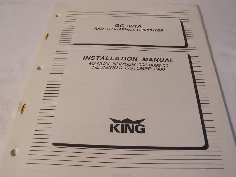 King GC 381A Radar Graphics Computer Installation Manual Echt