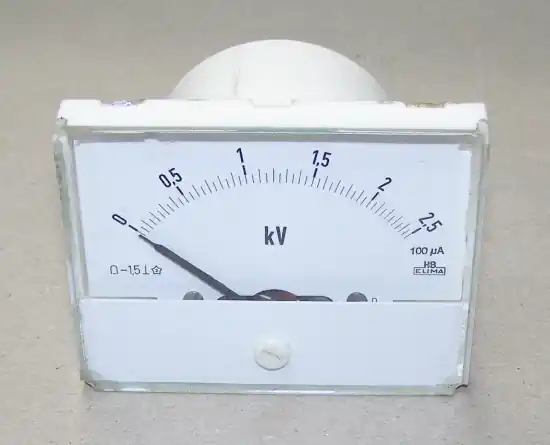 Neue Ware H & B Elima Voltmeter 0-25kV / 100µA-Anzeige