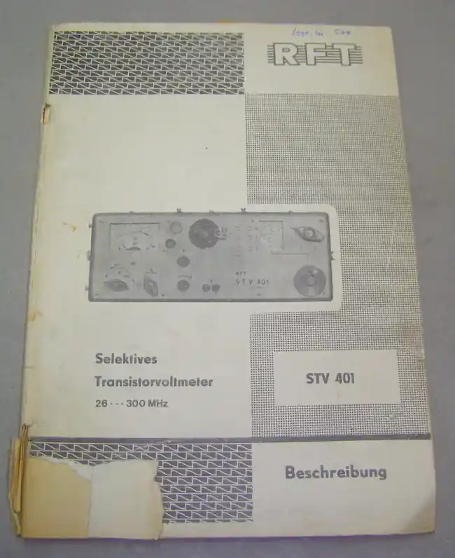 Sale B.10 RFT Beschreibung Selektives Transistorvoltmeter 26-300MHz