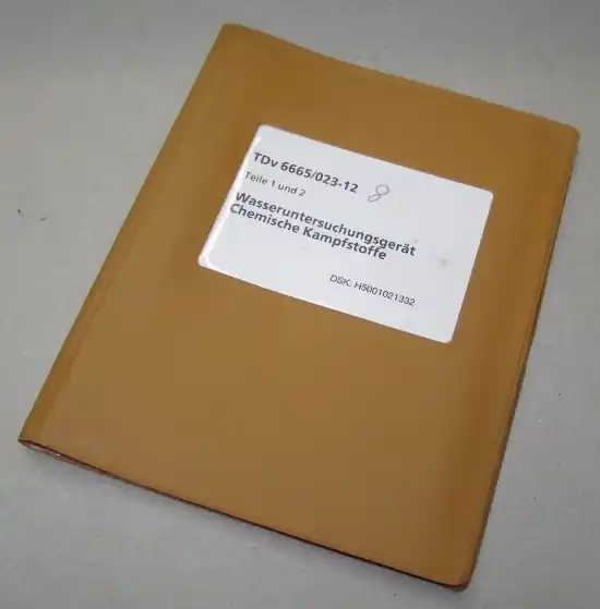Solange Der Vorrat Reicht B.77 Bedienungsanleitung "Wasseruntersuchungsgerät Chemische Kampfstoffe", TDv 6665/023-12
