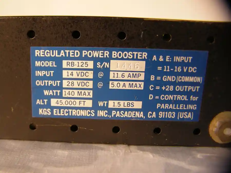 Rabatt Regulated Power Booster Model RB-125 28V 5A