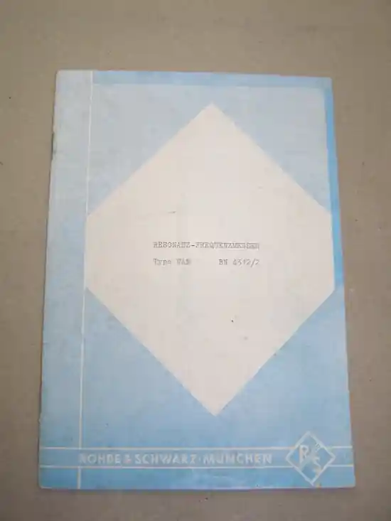 Aktuell B.107 Rohde & Schwarz, Original Handbuch Resonanz-Frequenzmesser WAM, BN4312/2, A5-Format