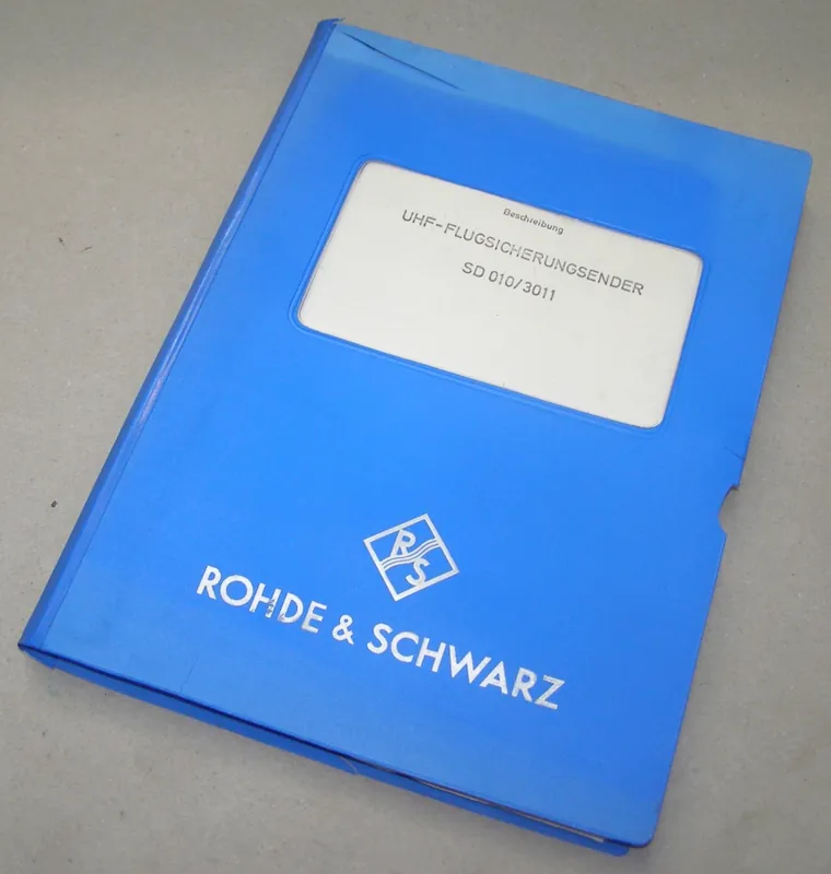 B.111 Rohde & Schwarz Original Beschreibung UHF-Flugsicherungssender SD 010/ 3011 Direkt Vom Hersteller