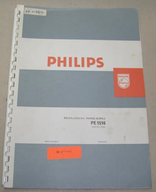 B.130 Handbuch Original Philips Stabilisiertes Speisegerät PE1516 Jetzt Bestellen
