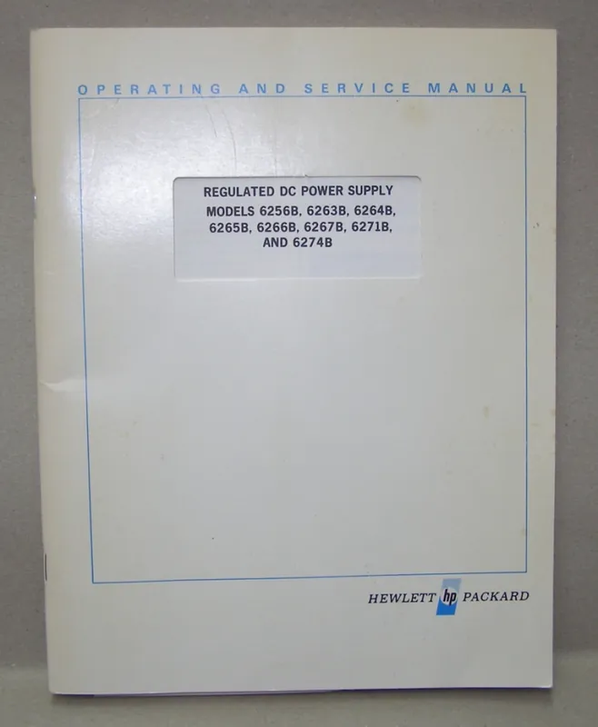 Rabatt B.133 Orig. HP Service Manual, Regulated DC Power Supply Model 6256B,6263B, 6264B, 6265B, 6266B, 6267B, 6271B. 6274B