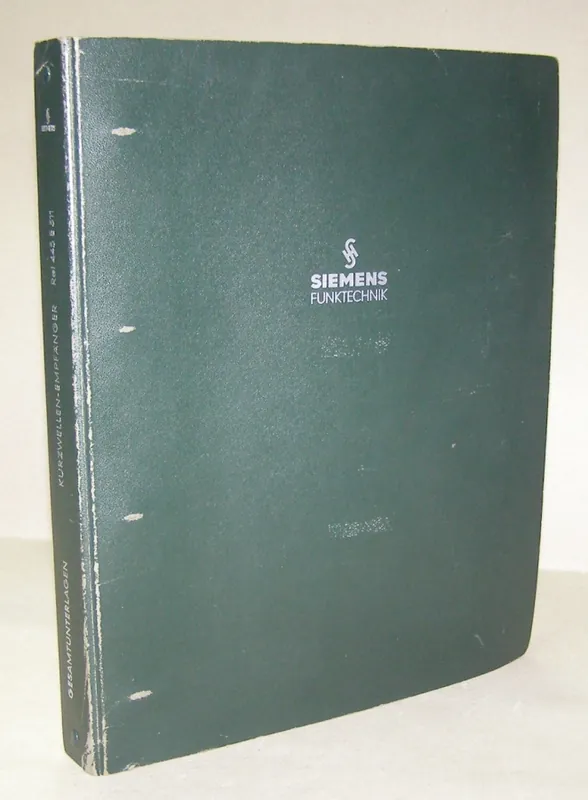 Wochenendangebot B.145 Handbuch Siemens Kurzwellen-Empfänger 1,5 bis 30 MHz, Rel 445 E311, 1963