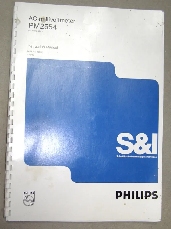 B.146 Handbuch Original Philips AC-Millivoltmeter PM2554 Highlight