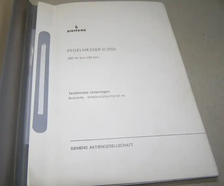 Solange Der Vorrat Reicht B.148 Orig. Handbuch Siemens Pegelmesser D2055, 200 Hz bis 620 kHz, S45034-D2055-C102-01-70
