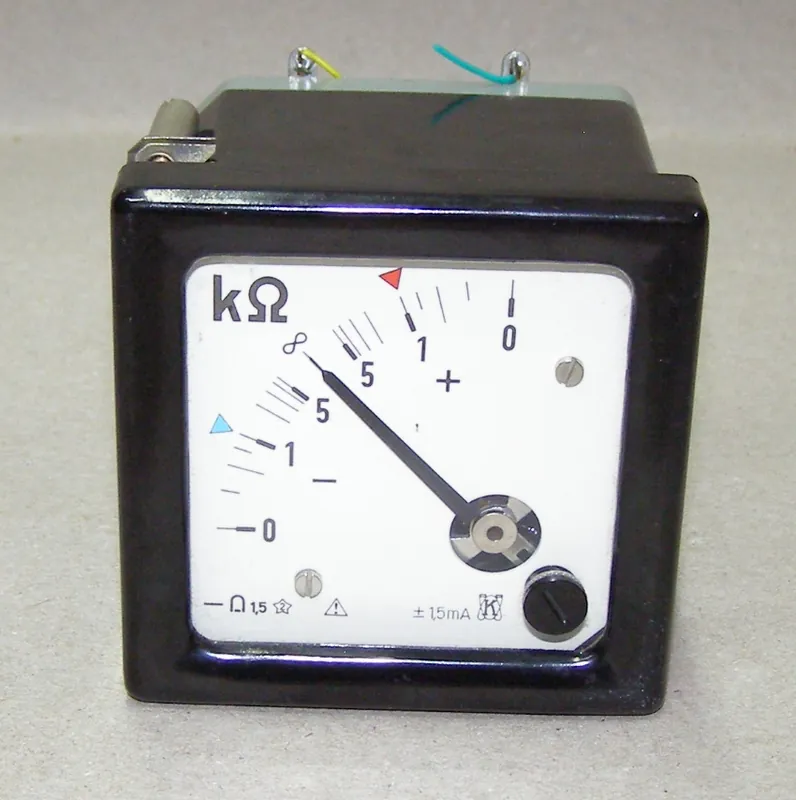 Geprüft TGL.004 Kilo-Ohm Einbaumessgerät Analog +- 1,5mA