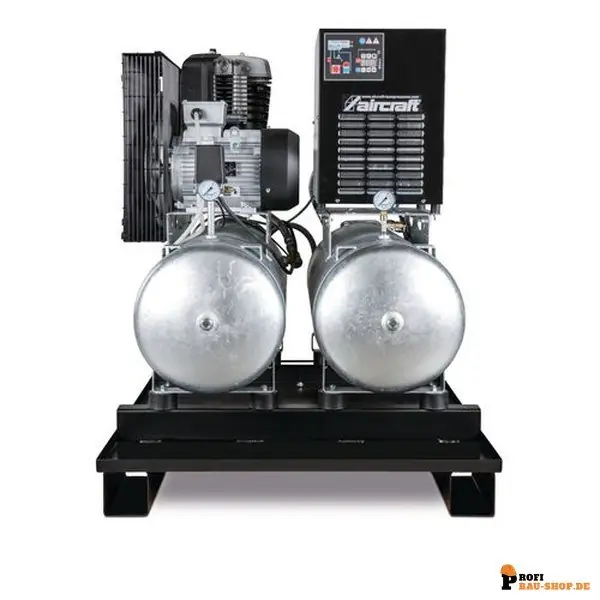 Meistverkauft aircraft AIRPROFI DUO 853/2x100/10 K Stationärer Kolbenkompressor mit 2x 100 Liter-Druckluftbehältern und Kältetrockner