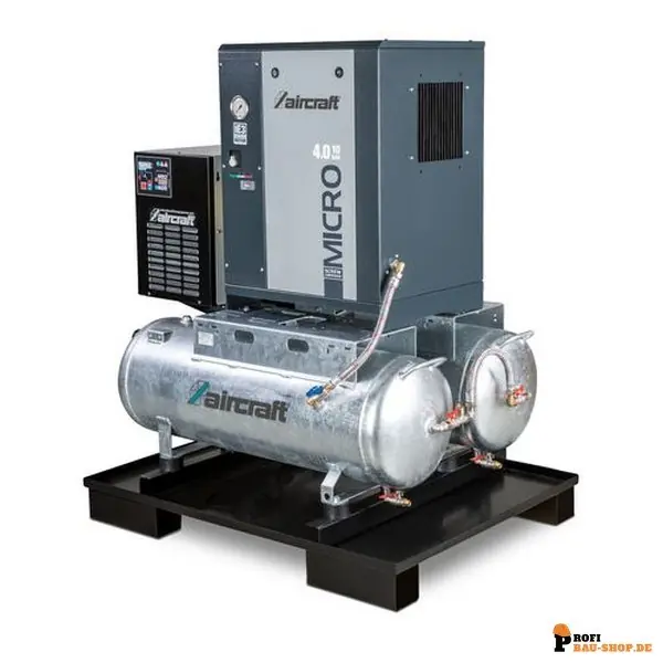 aircraft A-DUO-MICRO SE 4.0-10 2x100 K Schraubenkompressor mit Kältetrockner und 2x100L Behältern Preisknaller
