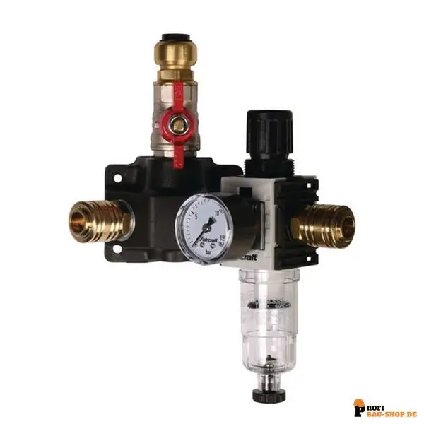 Neu aircraft 12 bar 15 mm Endverteilerdose mit zwei Einhandkupplungen, Absperrhahn und Filterdruckregler