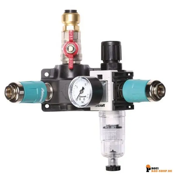 Abverkauf aircraft Endverteilerdose mit Sicherheitskupplungen und Filterdruckregler 12 bar 15 mm