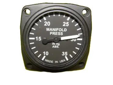 FG.013 Manifold Pressure Gauge/Ladedruckanzeige 10-35 IN.HG 57mm Einbaum. Nur Heute