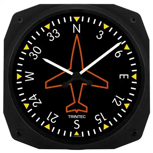 GA.010c Wanduhr im Cockpit-Design "Kreiselkompaß" Aktuell