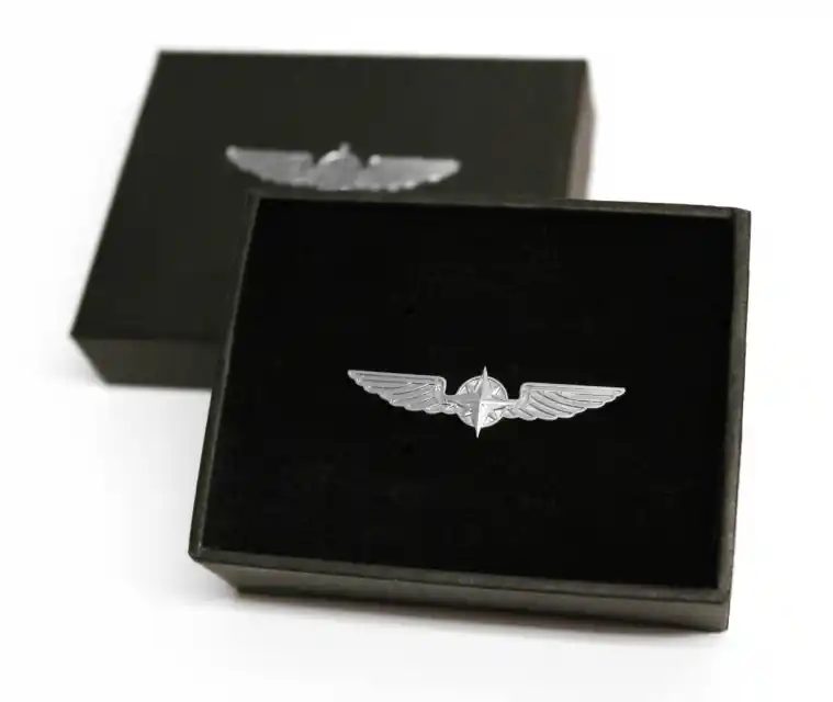 Sofort Bestellen Pin Nr.9 Piloten Schwinge "Pilot Wings" silber, medium