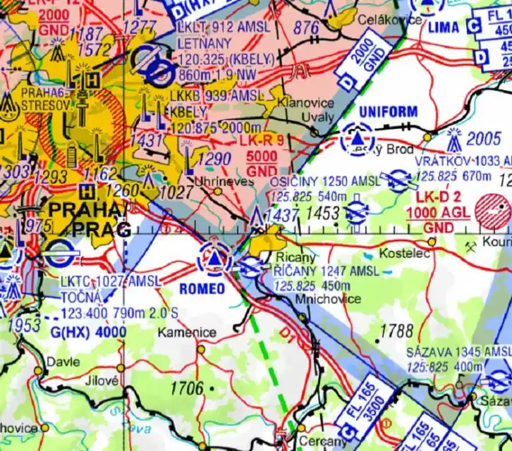 V500-LK Digitalisierte Karte DFS VFR 500 Tschechien für Flight-Planner Sofort Bestellen
