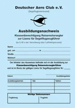 Echt AW.002 Ausbildungsnachweis TMG Reisemotorsegler