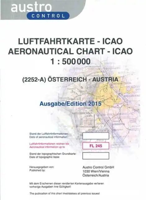 1368-3 ICAO-Karte/Aeronautical Chart Österreich 2026 Begrenztes Angebot