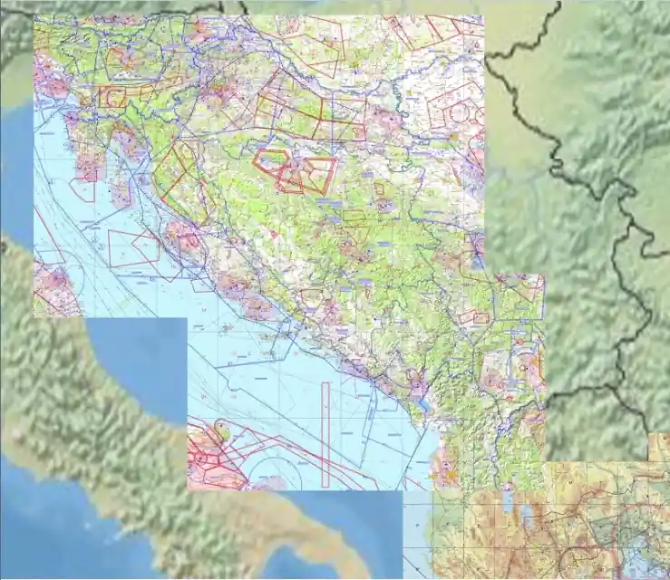 V500-LD Digitalisierte Karte VFR 500 Kroatien für Flight-Planner Knallerangebot
