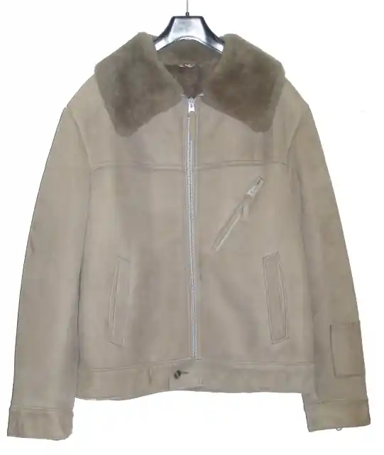 Begrenztes Angebot T.013.1 Herren Lederjacke grau mit gewachsenem Lammfell