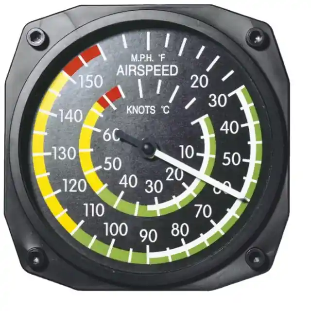 GA.014e Thermometer im Cockpit-Design "Airspeed" groß Online Kaufen
