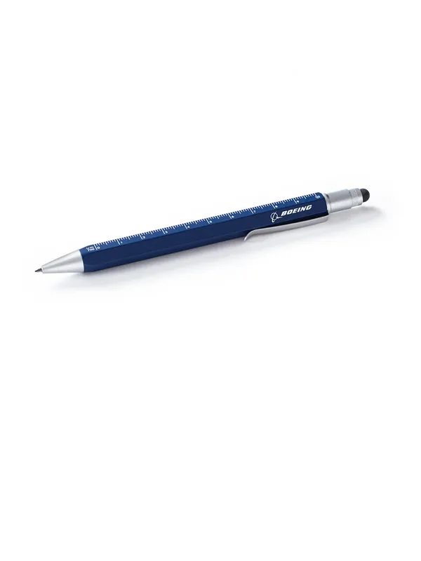 Boeing 2-in-1 Druckbleistift - blau, mit Lineal und Stylus Top-Preis