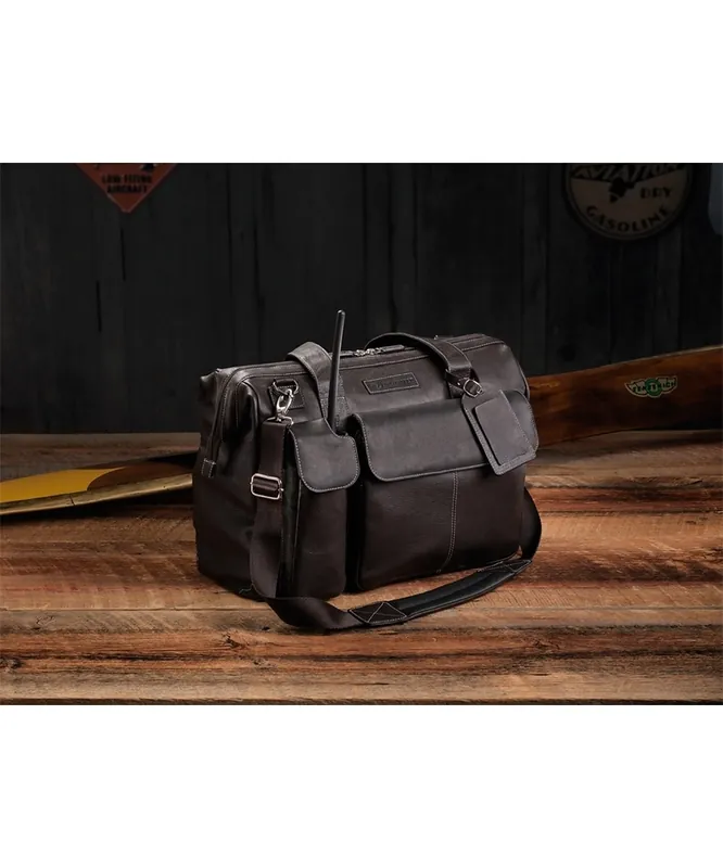 Preis Gesenkt Lightspeed Gann - Pilotenledertasche, dunkelbraun