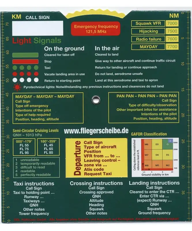 Schneller Versand Fliegerscheibe für Piloten - deutsch/englisch