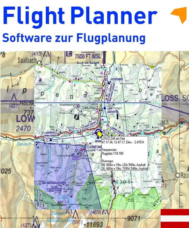 Flight Planner / Sky-Map - Trip-Kit Österreich (V500 Karte u. AIP) Kracherpreis