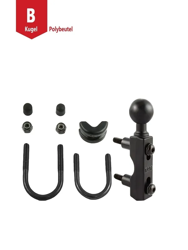 RAM Mounts Motorrad-Basisbefestigung Lenker/Bremse/Kupplung - B-Kugel (1 Zoll), U-Bügel, Durchmesserverkleinerer Top-Preis