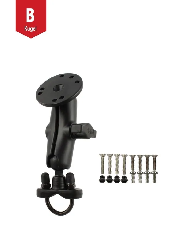 RAM Mounts Set Lenker/Rohre - B-Kugel (1 Zoll), Schraub-Klemme (Durchmesser 12,7-31,75 mm), mittlerer Verbindungsarm, 4-Loch AMPS Rabatt