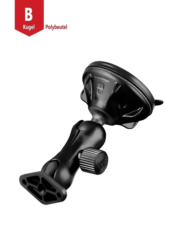 RAM Mounts Saugfuss-Set (Verbundstoff) - B-Kugel (1 Zoll), kurzer Verbindungsarm (ca. 50 mm), 2-Loch AMPS Direkt Vom Hersteller