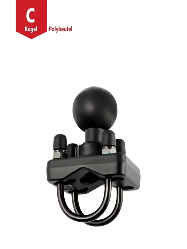 Günstig RAM Mounts Doppel-Rohr-Klemme - C-Kugel (1,5 Zoll), Durchmesser 25,4-31,8 mm