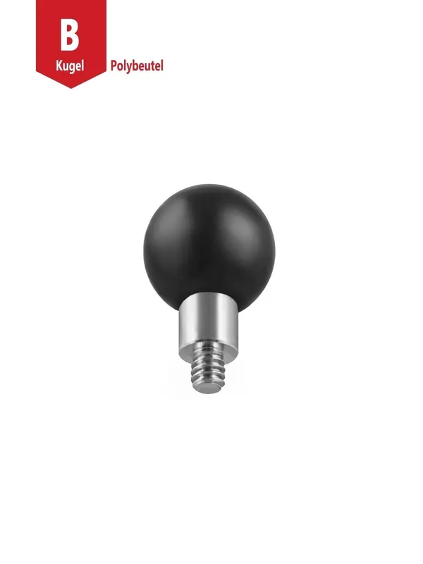 Expressversand RAM Mounts Basiskugel mit 1/4"-20 Gewindestift - für Kamera-Anbindung, B-Kugel (1 Zoll), im Polybeutel