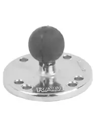 RAM Mounts runde Chrom-Basisplatte (AMPS) - Grundplatten-Durchmesser 63,5 mm, B-Kugel (1 Zoll), im Polybeutel Preisreduziert