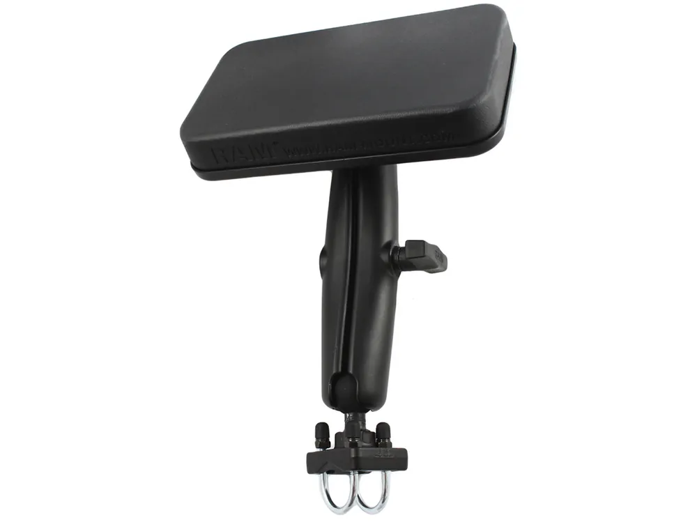 Sonderaktion RAM Mounts Rückenstütze für ATVs - Doppel-Rohrschelle, langer Verbindungsarm, Rückenpolster, C-Kugel (1,5 Zoll), im Polybeutel