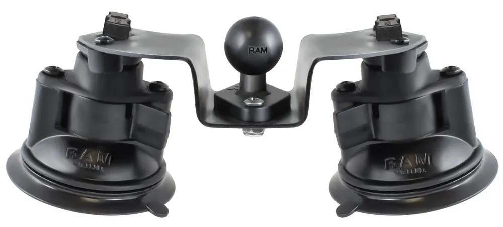 RAM Mounts Doppel-Saugfuss für gewölbte Oberflächen mit Diamond-Basisplatte (Trapez) - Schrägstellung einstellbar, B-Kugel (1 Zoll), im Polybeutel Beliebt