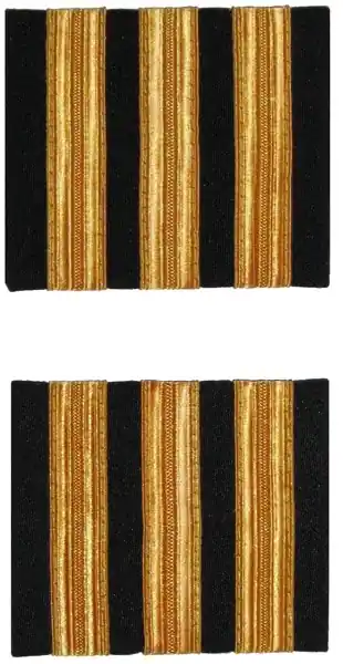 Premium Rangabzeichen Co-Pilot - Schulterstreifen für Piloten, drei Streifen, goldfarben Heißes Angebot