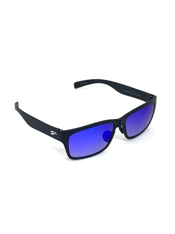 Günstig Flying Eyes Sonnenbrille Kingfisher Standard - Rahmen matt-schwarz, Linsen saphirblau (Verlauf, verspiegelt)