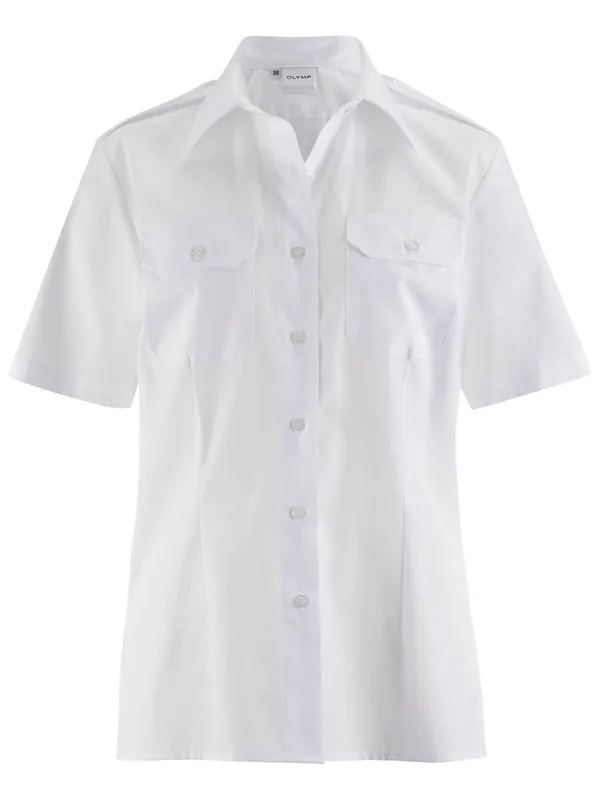 Pilotinnen-Bluse weiß - kurzer Arm, Größe 48 Markenware