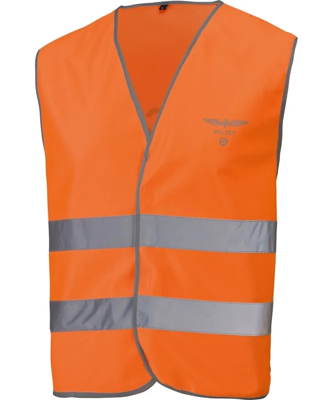Pilotenwarnweste Air Crew - orange mit reflektierendem Druck, XL/XXL Preis Gesenkt