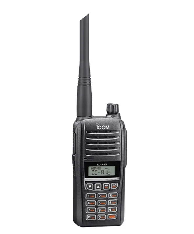 ICOM Flugfunk-Handfunkgerät IC-A16E (#32) - 8,33 & 25 kHz Raster, COM Kanäle, Bluetooth Markenware