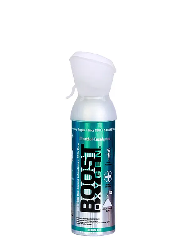 Boost Oxygen Eucalyptus - 95% reiner Sauerstoff mit Geschmachsaroma, 5 Liter Dose, ca. 100 Boost Oxygen Shots Preisknaller